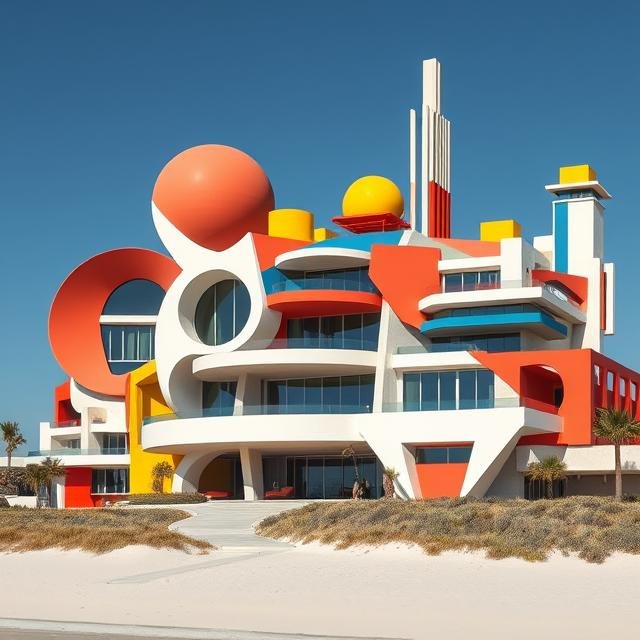 Luxury oceanfront residence featuring sculptural contemporary architecture, geometric forms, and bold modern estate design overlooking a private coastal landscape by Michael Herold.