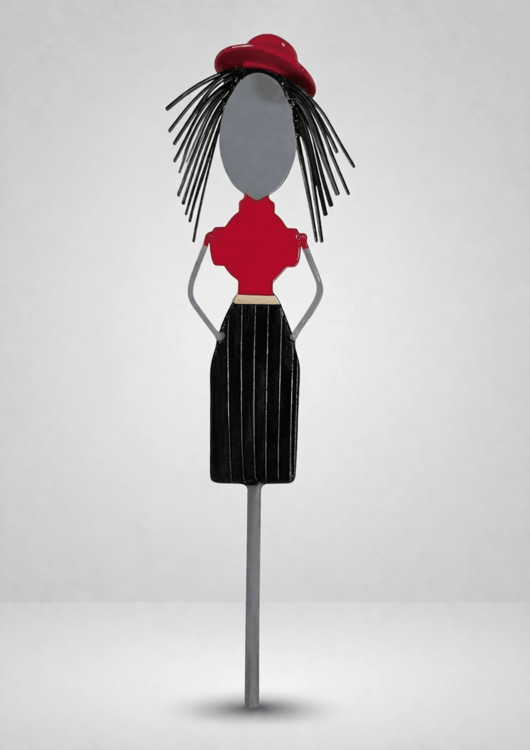 Structured contemporary sculpture Bella from The Sweet Sisters series, designed for urban and architectural settings.