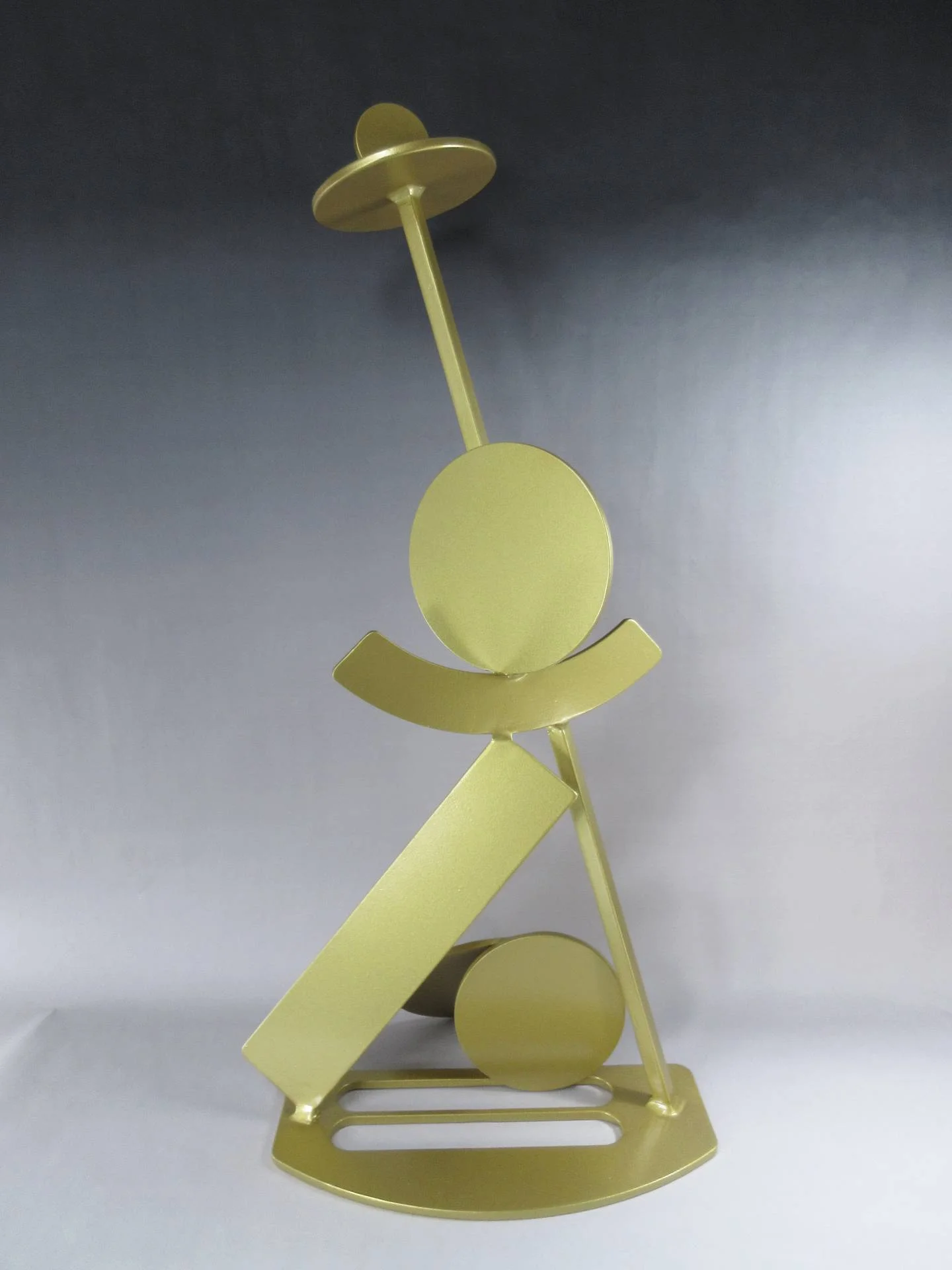 Modern abstract steel sculpture titled “Golden Life” combining geometric balance, circular forms, and architectural composition intended for large-scale public, hospitality, corporate, and civic environments.