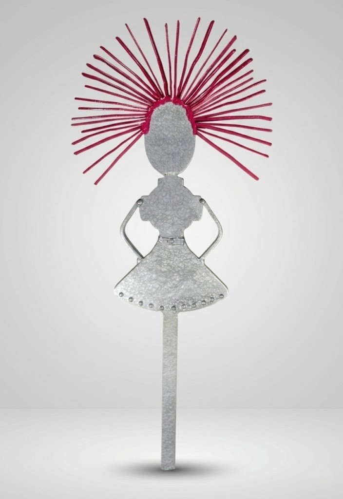 Expressive sculptural installation Poppy from The Sweet Sisters series, designed for plaza and park environments