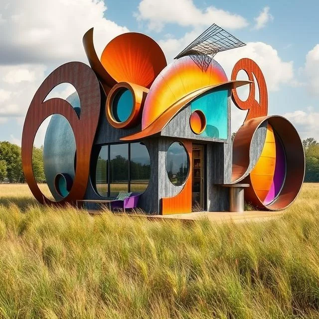 Sculptural luxury hospitality suite featuring architectural art forms, immersive experiential design, and landmark destination aesthetics.